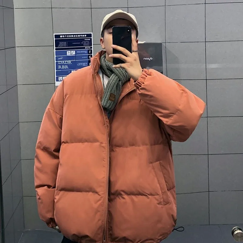 

Мужское хлопковое пальто Thiened, однотонное пальто с воротником-стойкой, теплое пальто с хлебом, корейское модное зимнее новое поступление, повседневная одежда