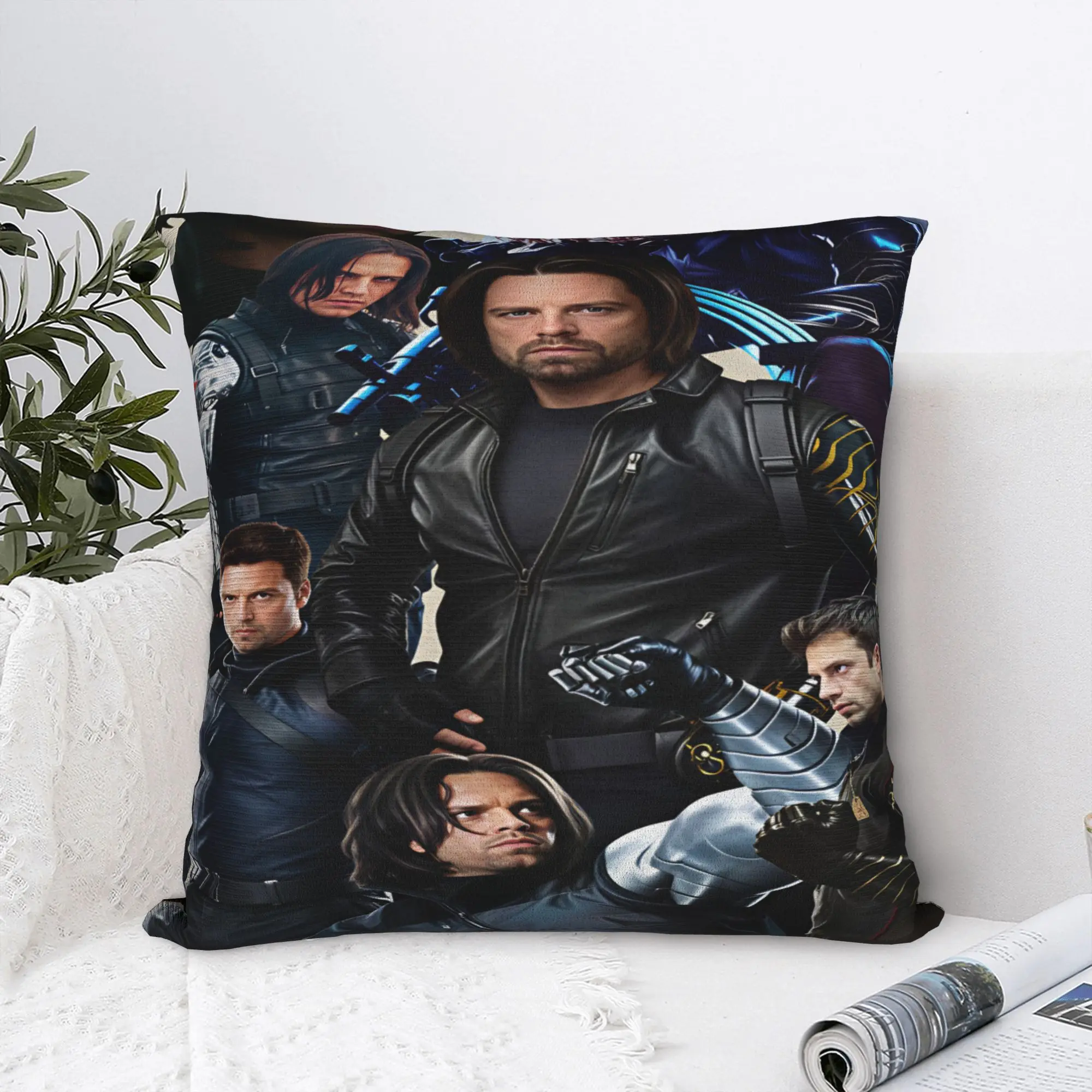 Pillow Case Bucky Barnes Winter Soldier Comfy  Pillow Cover For Office Car Home Decor Kawaii Pillowcases