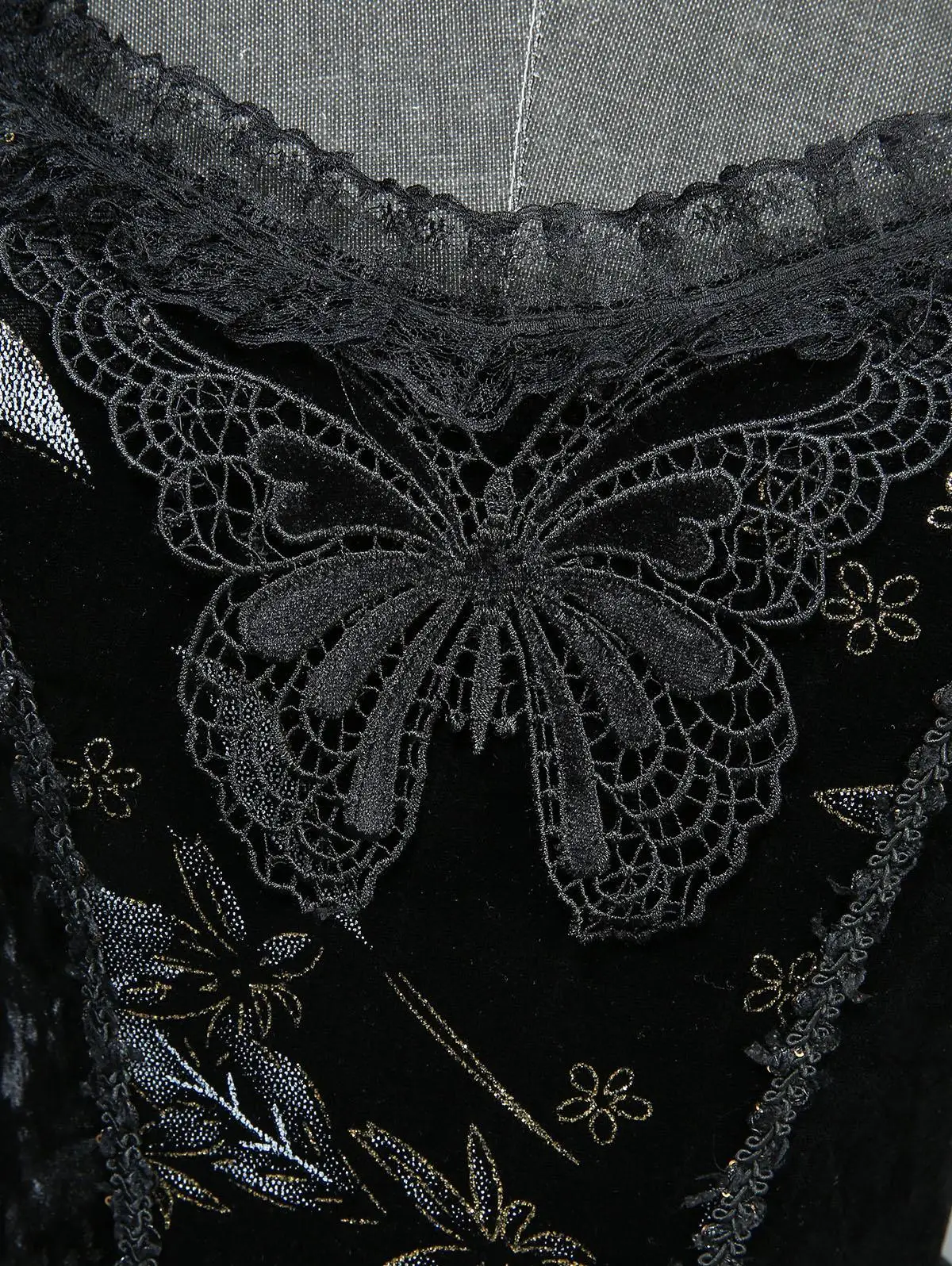 Hot Gothic Butterfly Appliques Flower Lace Dress 2026 New Black Ladies Spring Summer Square Collar Short Sleeves Mini Dresses