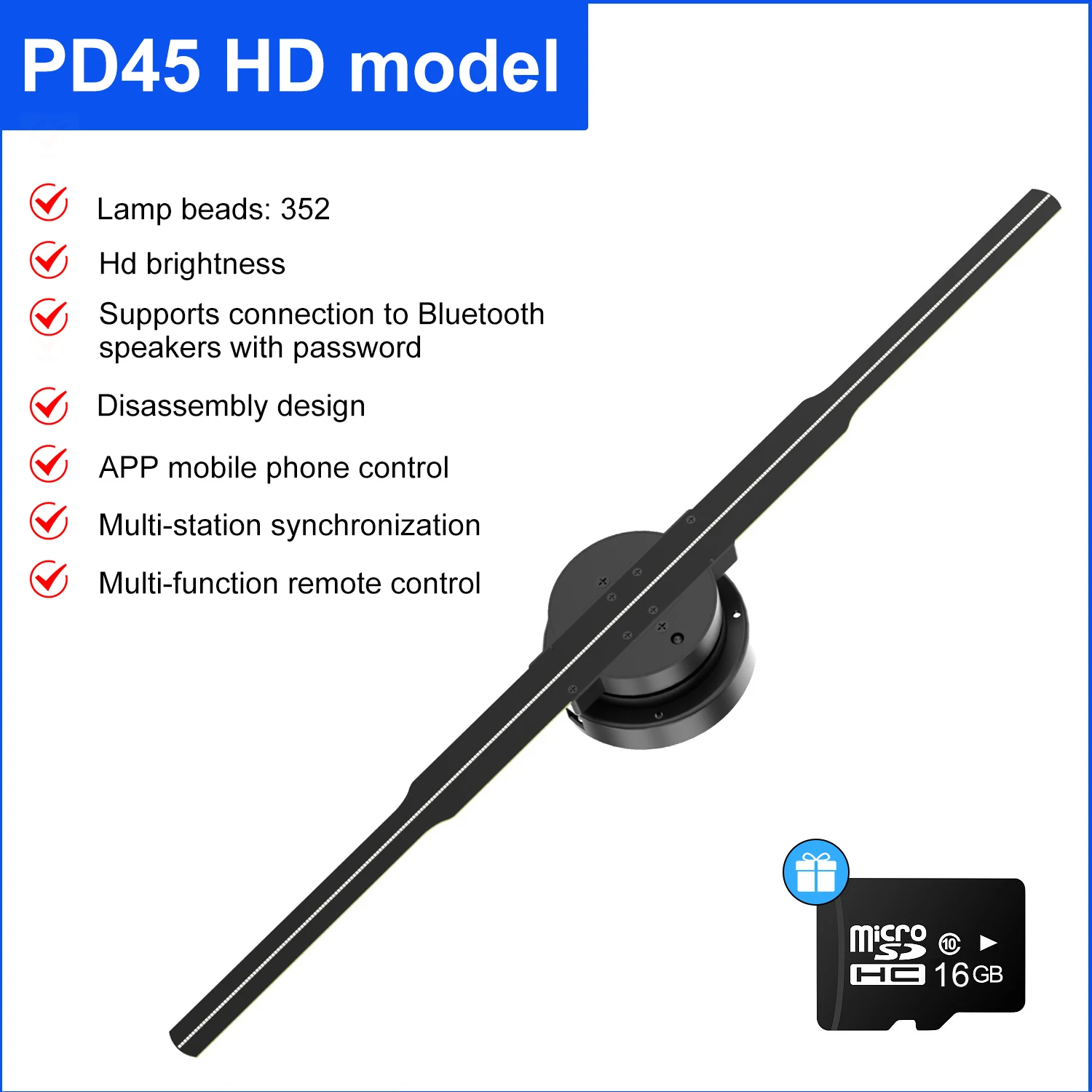 52 cm 3D Holografische Fan Wifi Afstandsbediening Aangepaste PICTOGO DIY Video LOGO LED Neon Verlichting Roterende Display AD 3D Holografische Projector