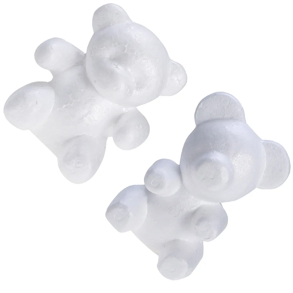 2Pcs Bear Shaped White Flower Arranging Mould DIY Craft Home Party Decoration Foam Bear Sculptures DIY Flower Arranging