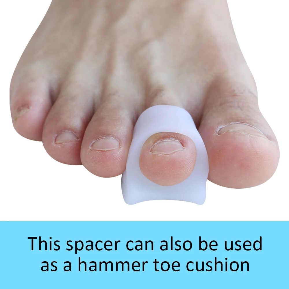 Pexmen 2/4 unidades protetor separador de dedos do pé em gel espaçador corretor de joanete espalhador para dedos sobrepostos almofadas de joanete