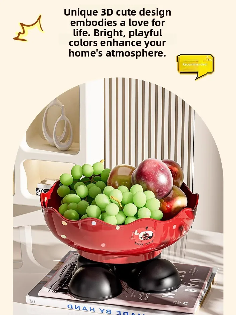 

Thiened Plastic Cartoon Fruit Tray Large Capaci Living Room Home Use Dry Fruit Snas Storage Fruit Di Dining Utensils