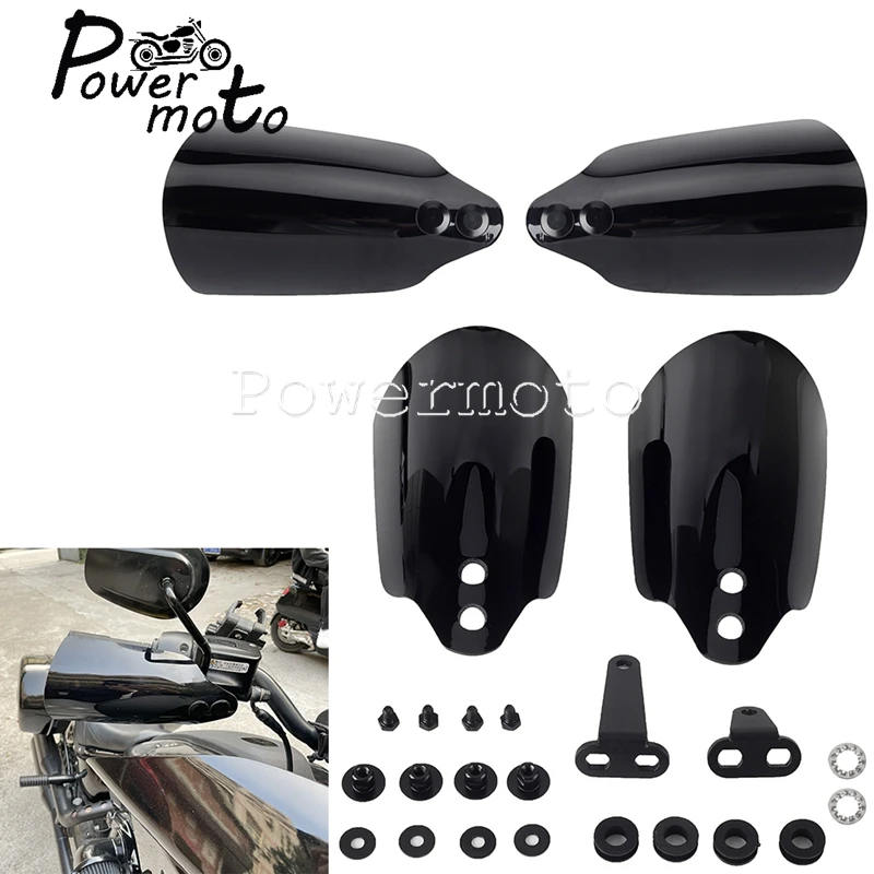 

Motorcycle Black Hand Guard Protection Cover Windshield Handguard For Harley Softail Street Bob Standard Low Rider ST 2018-2023