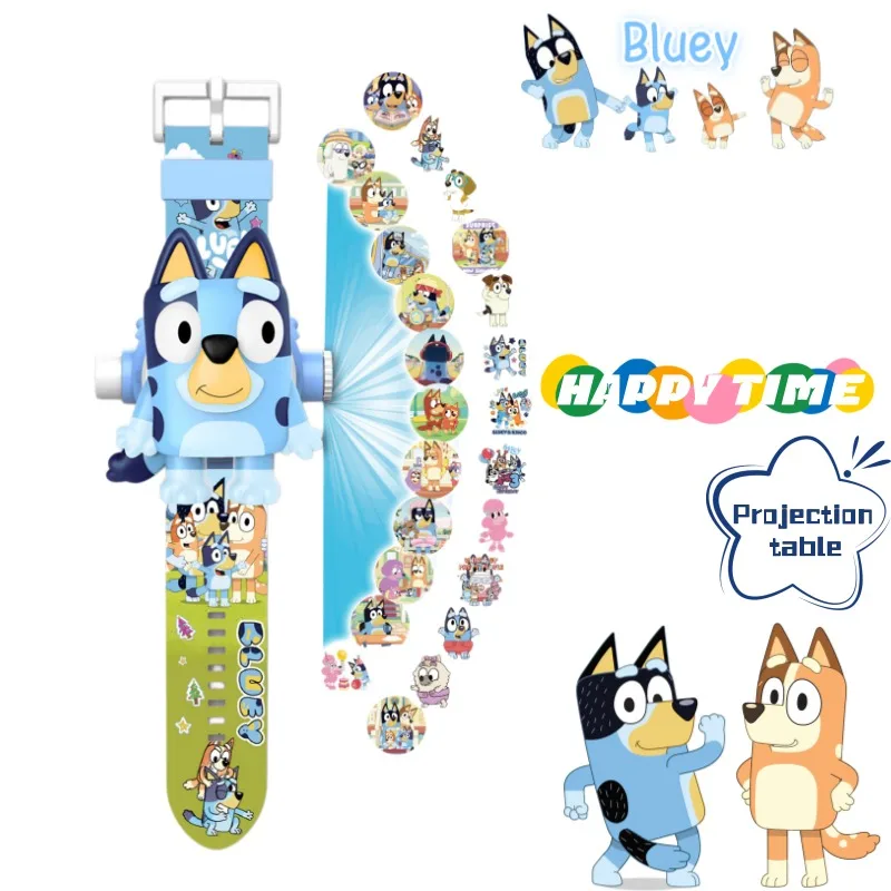 

New Bluey anime peripheral cartoon character cute projection watch kawaii student anti-drop electronic toy watch holiday gift