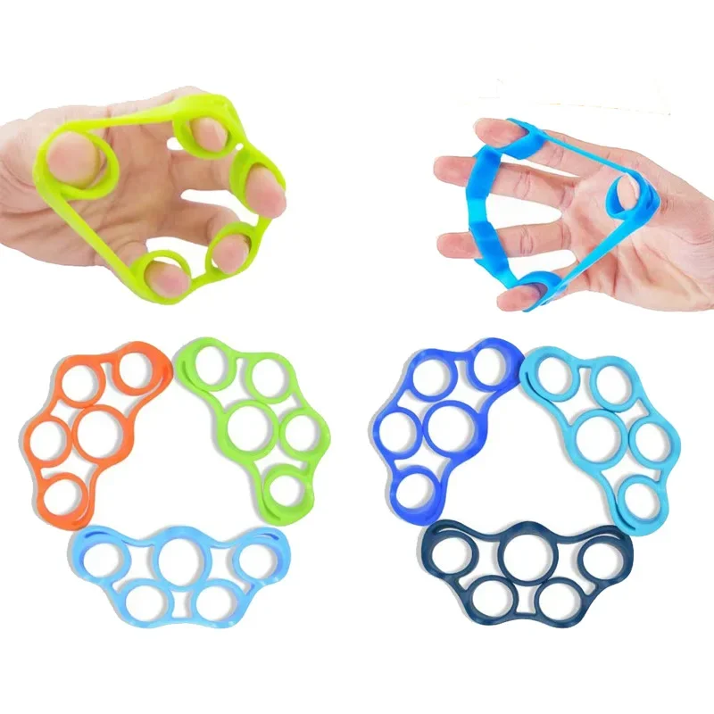 1pc Gel Hand Gripper Silicone Finger Expander Exercise Hand Grip Wrist Strength Trainer Finger Exerciser for Guitar Piano Stroke