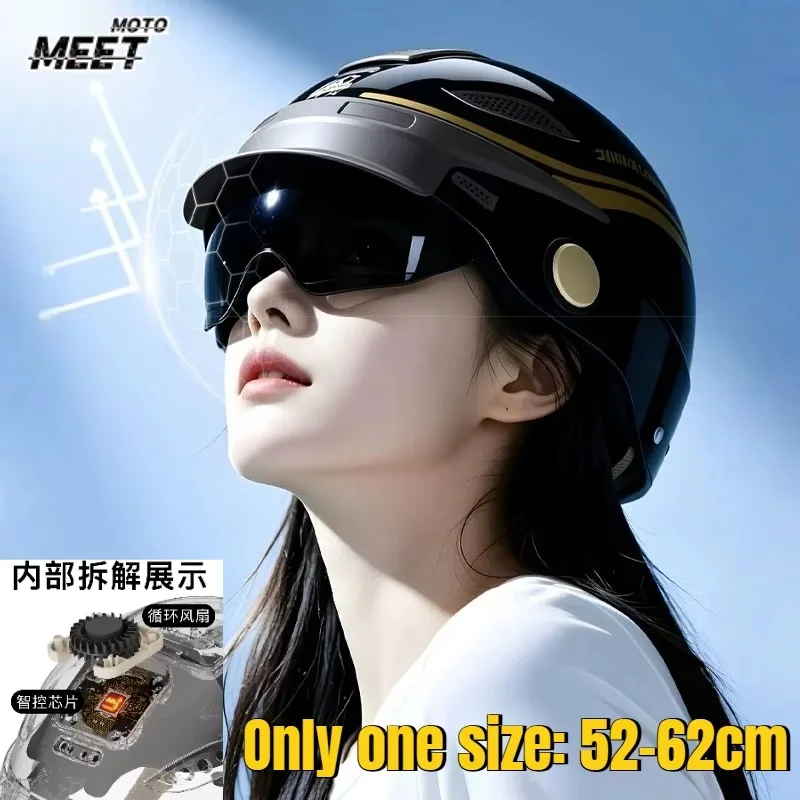 New Summer Breathable Smart Half Helmet for Men Motorcycle Electric Scooter Riding Safety Helmet for Women 8 Sold