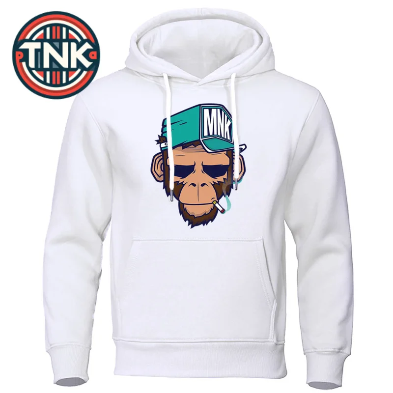 

Personality Smoking Monkey Hoodie Mens Fashion Warm Sweatshirt Hip Hop Hoodies Casual Fleece Streetwear Spring Autumn New Hoody