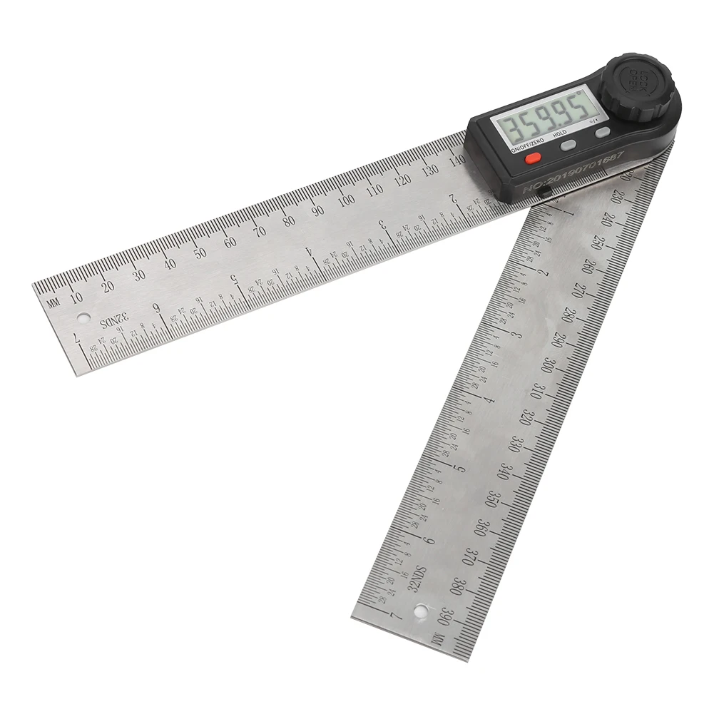 2in1 Electronic Digital Display Angle Meter 0 to 360 Degree Woodworking Ruler Multifunction Protractor