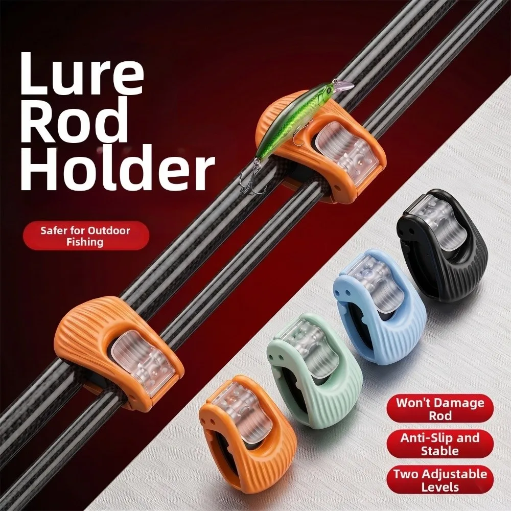 10pcs 10pcs Fishing Rod Line Clamp Adjustable Modes Non Slip Design Fishing Rod Fixer Compact Design Shock Resistant