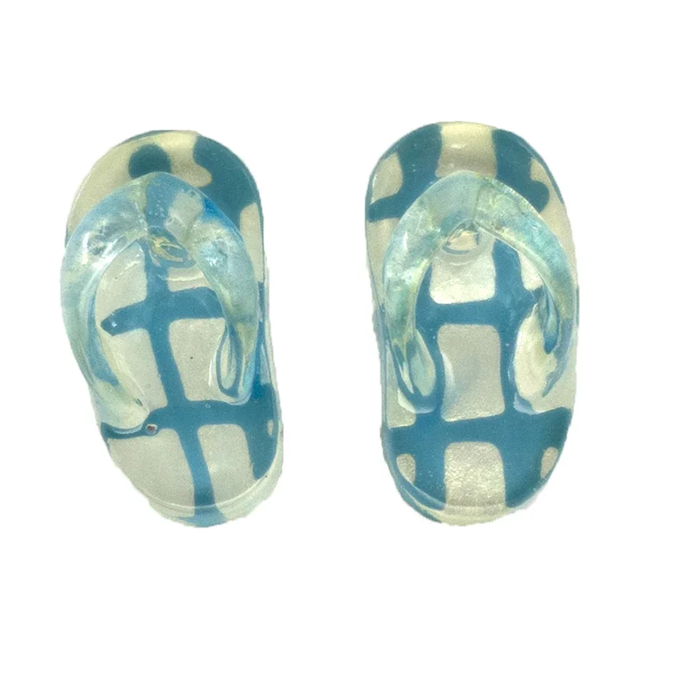 1 Pair 1/12 Doll House Miniature Resin Flip Flop Simulation Slipper Model Toy For Mini Decoration Dollhouse Accessories