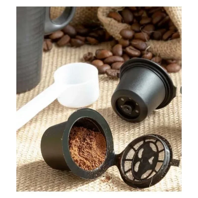 Reusable Coffee Capsule Filters with Spoon and Brush Refillable Coffee Pods Compatible with Nespresso Coffee Accessories