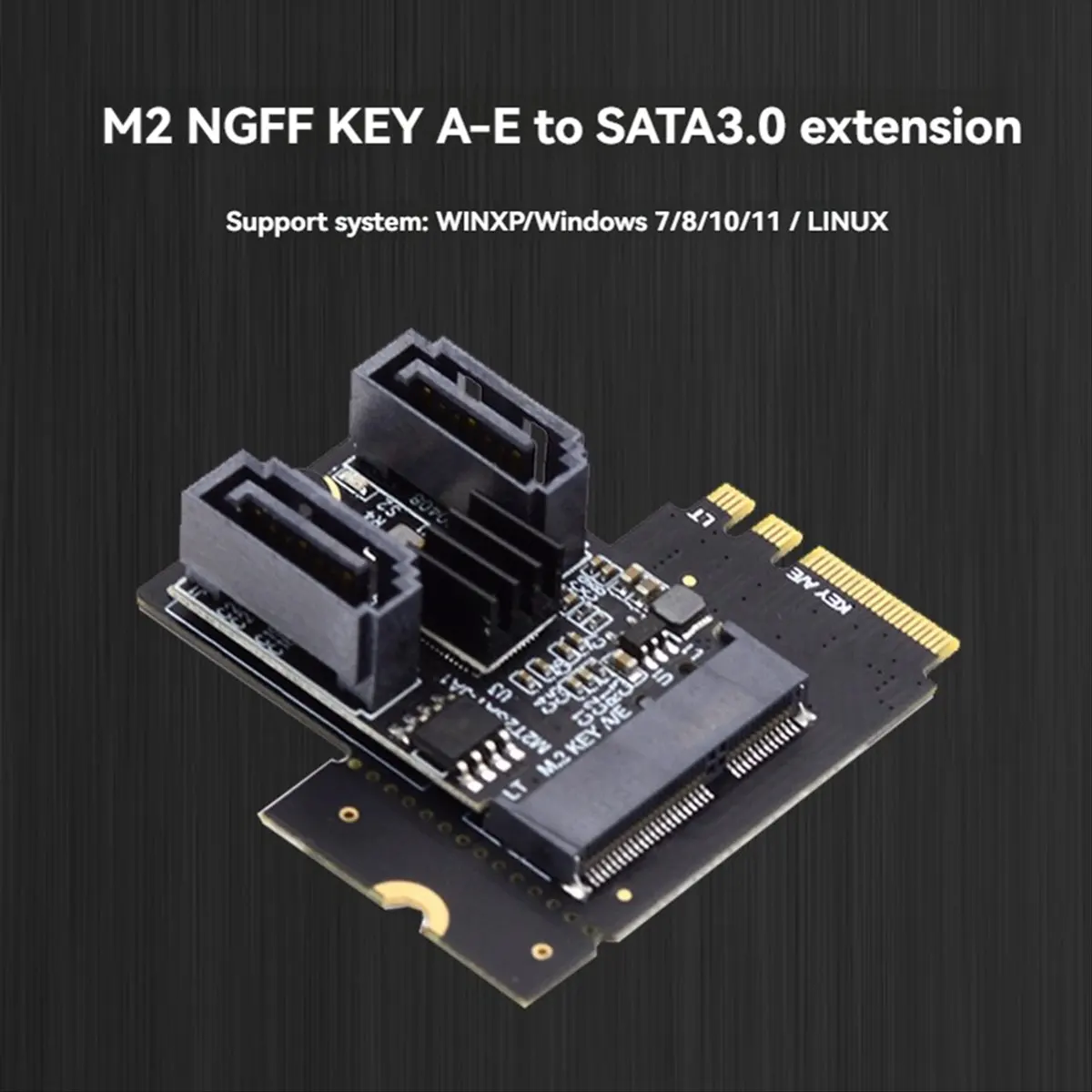 AA19 M.2 Key A+E Riser Converter Adapter M2 NGFF Key A/E to A/E Extension Board for M.2 Key A+E SATA 3.0 6Gbps SSD HDD