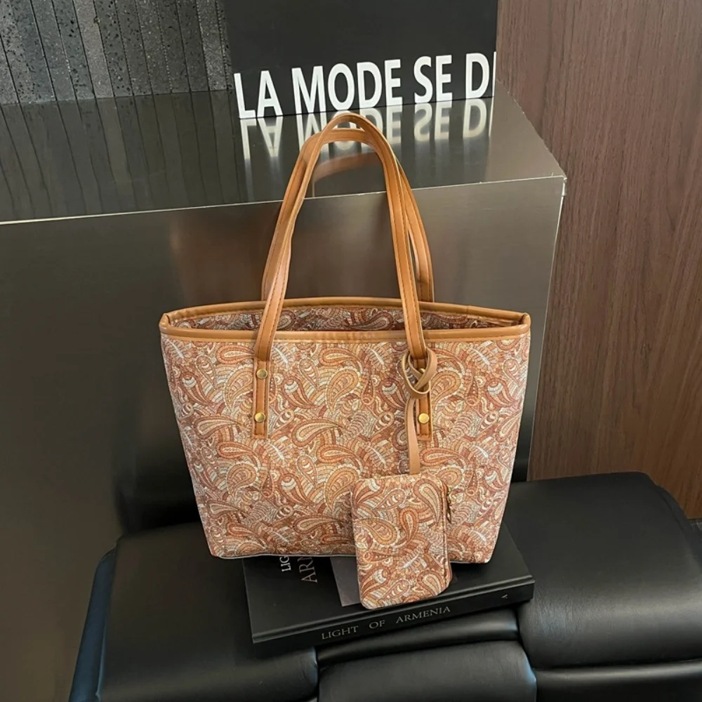 2-teiliges Damen-Set: Große Kapazität Tragetasche und Geldbörse im Koreanischen Stil, Vielseitige Unterarm-Handtaschen für Arbeit und Tägliches Pendeln – Detail 6