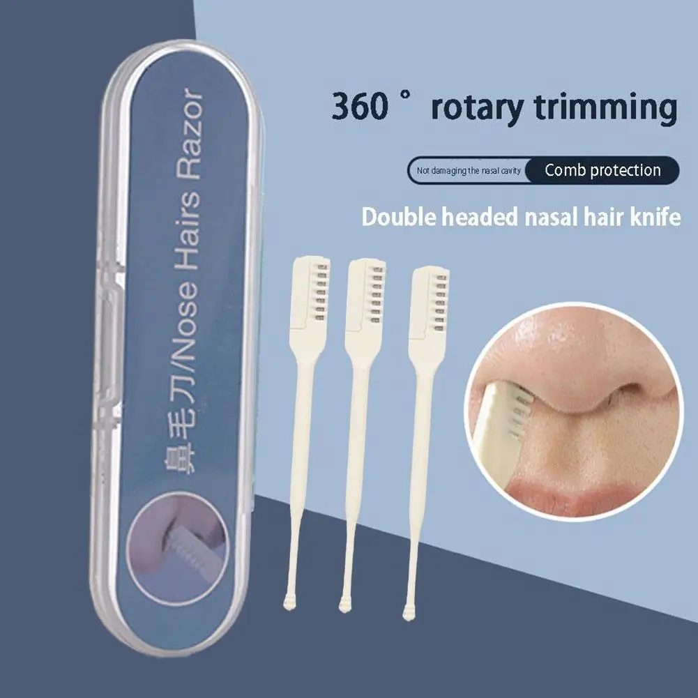 Double Sided Nasal Hair Cutter For Nose Hair Trimmer Nose Hair Trimmer Tool 360 Degree Rotate Nostril Cleaning Scissors