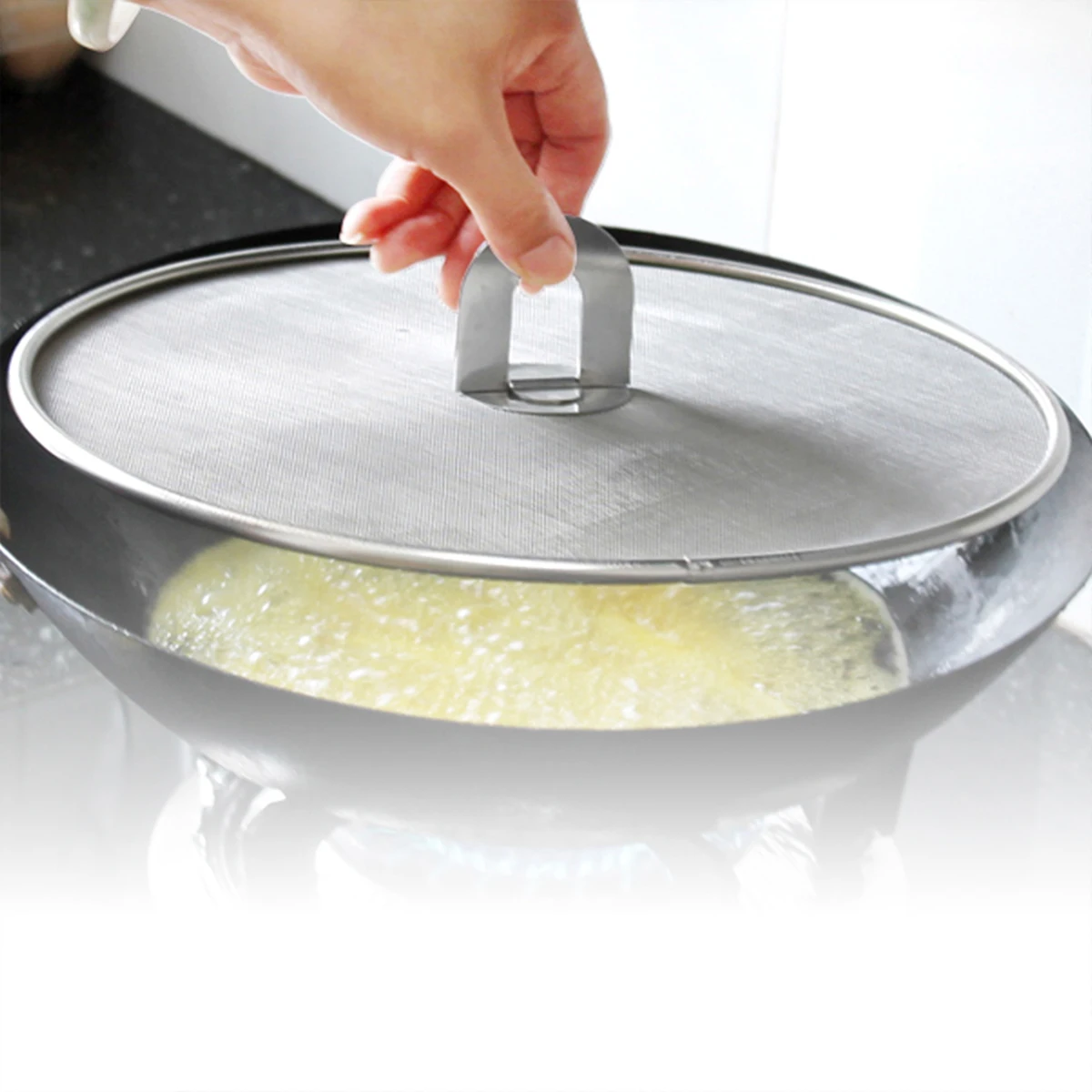 

2Pcs Oil Heavy Splatter Anti Spill Lid Cover Screen Metal Mesh Lid Cover Anti Spill Large Screen Kitchen Cooking Tool