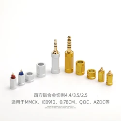 Square HIFI Fitting 4.4mm 3.5mm 2.5mm headphone cable 6.0hole mmcx ie900 0.78cm 2pin qdc assembly solder