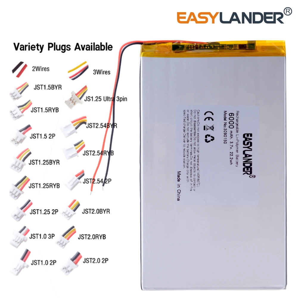 Batería Universal de iones de litio para tableta, 3090150 V, 5500mA, 8 pulgadas, 9 pulgadas, 3,7