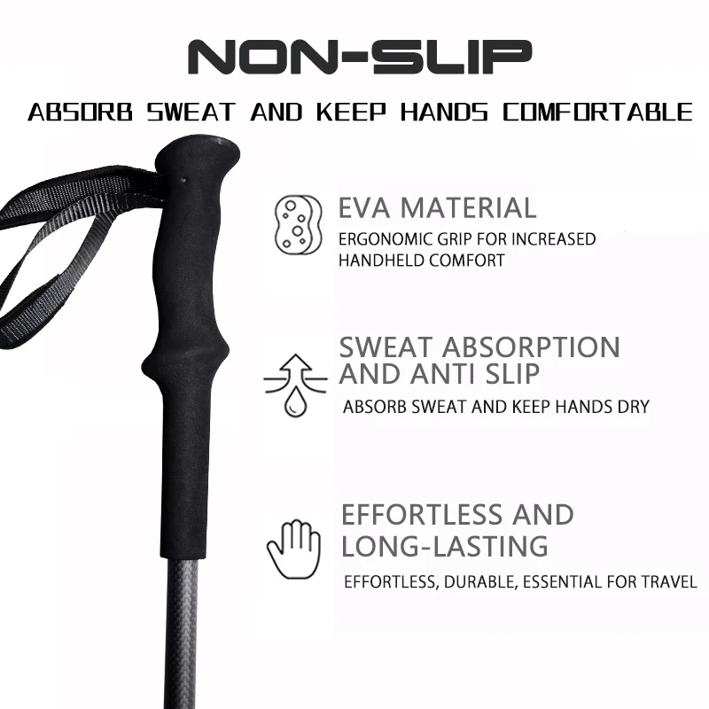 Hot Sale 3-Section Telescopic Trekking Poles - Ultralight & Foldable for Hiking/Climbing | Quick-Lock Adjustable
