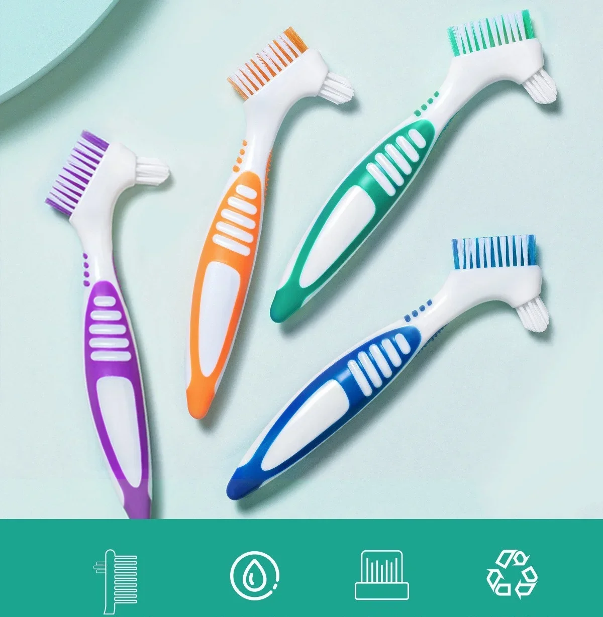 

1pc Denture Toothbrush Cleaning Brush Double Sided Denture Brush Invisible Braces Orthodontic Retainer Descaling Brush