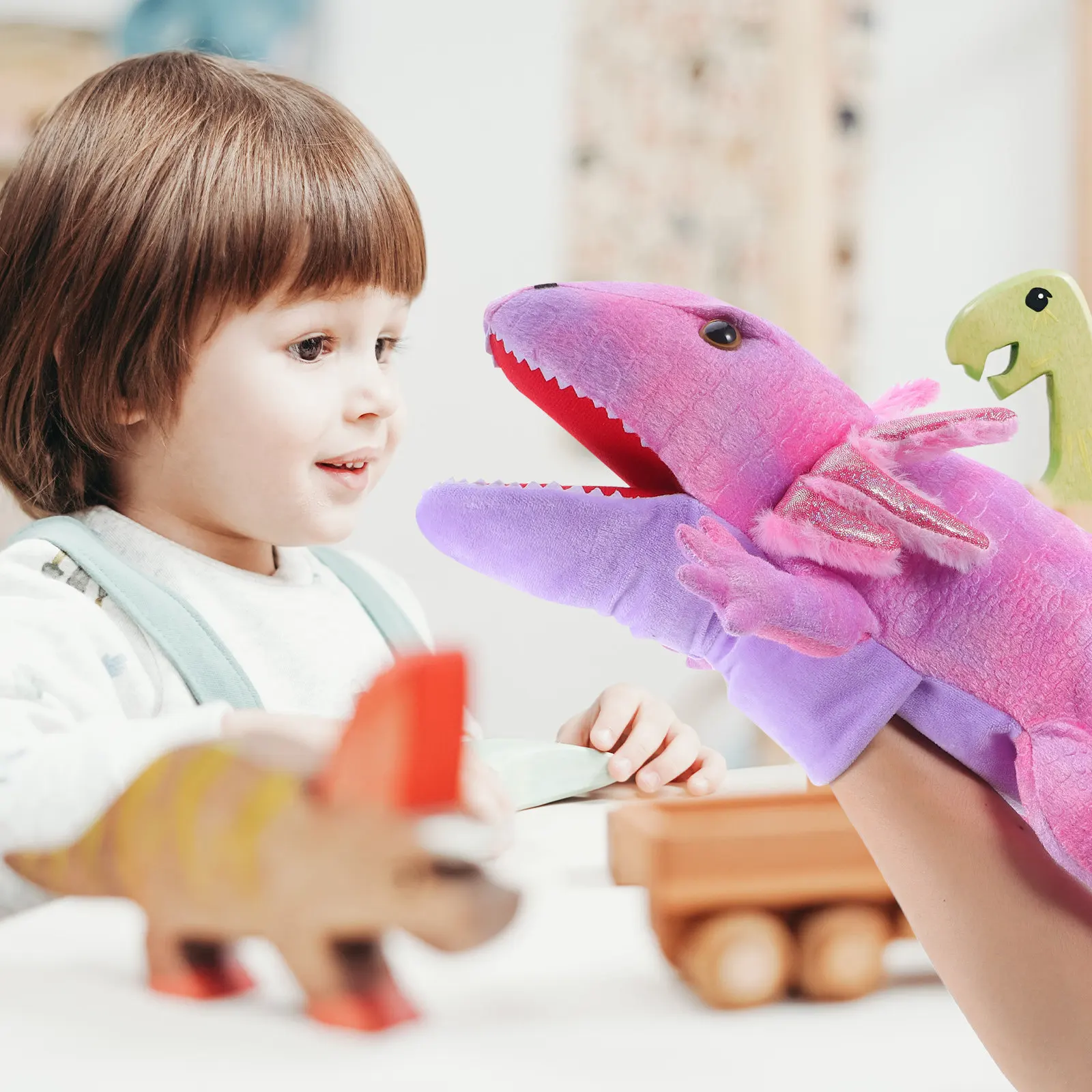 아이들을 위한 액솔로틀 손 인형, 움직이는 입, 4-8세 어린이용 동물 인형, 손 인형, 동물 인형