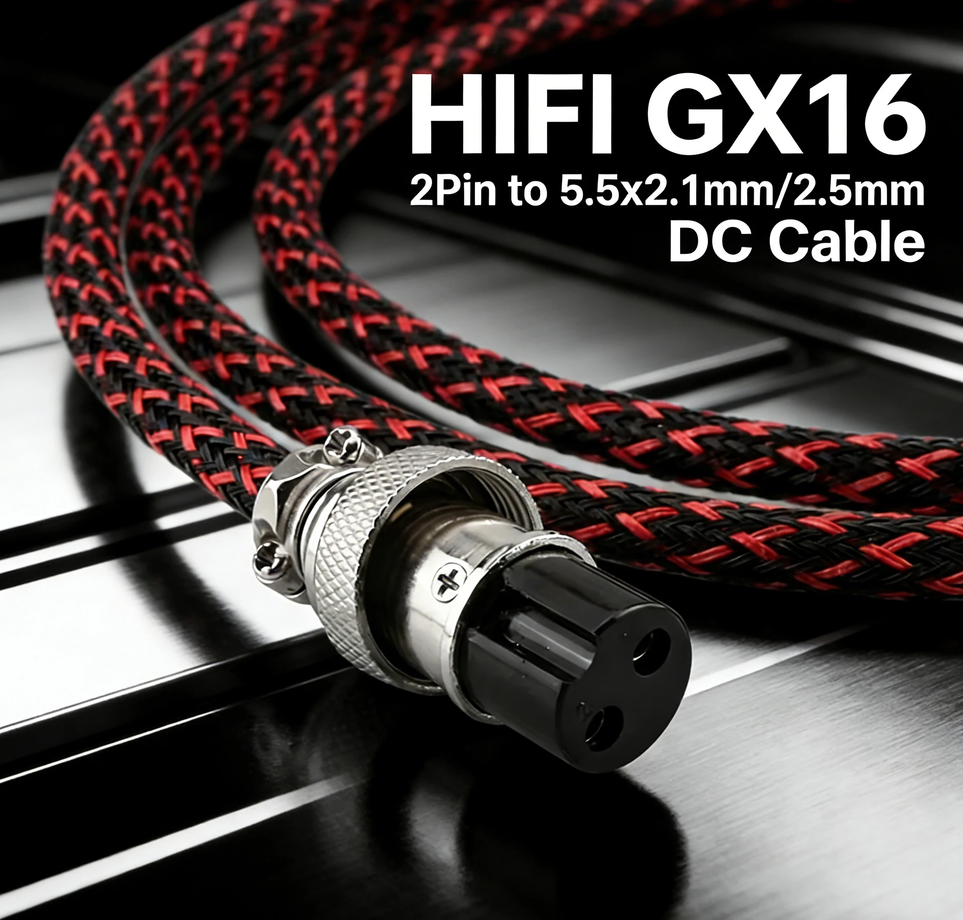 

Кабель HIFI GX16 2 Pin на 5.5x2.1мм/5.5x2.5мм DC, медный, с золотым покрытием, для линейных блоков питания, высококачественный аудиокабель