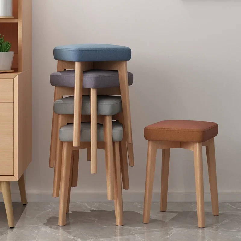 Stool, Living Room, Solid Wood, Household Bench, Low Stool, Simple Table Stool, Folding Small Square Stool,