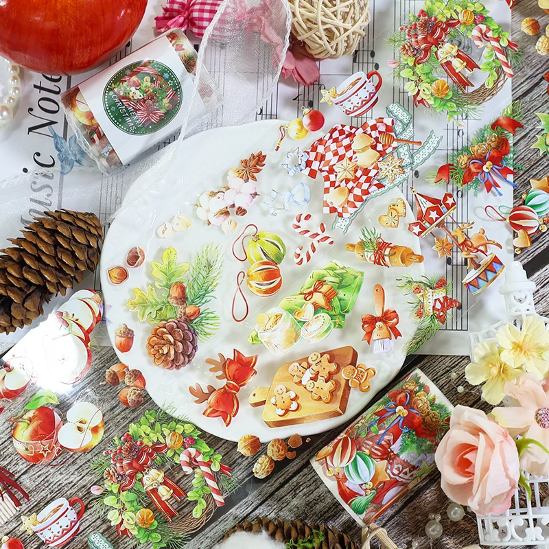 

60 мм * 200 см винтажный рождественский декор пейзаж ПЭТ лента креативный DIY журнал материал канцелярские принадлежности для коллажа