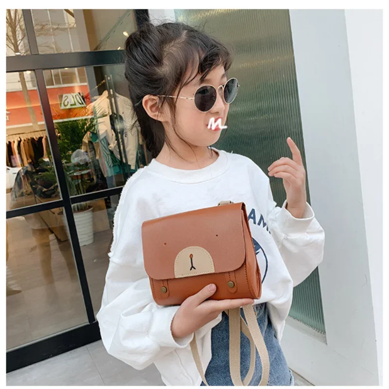 PU Children Casual Backpack Cute mini Korean Kids Bag Retro Fashion boys Girls Baby Early Education Kindergarten Schoolbag