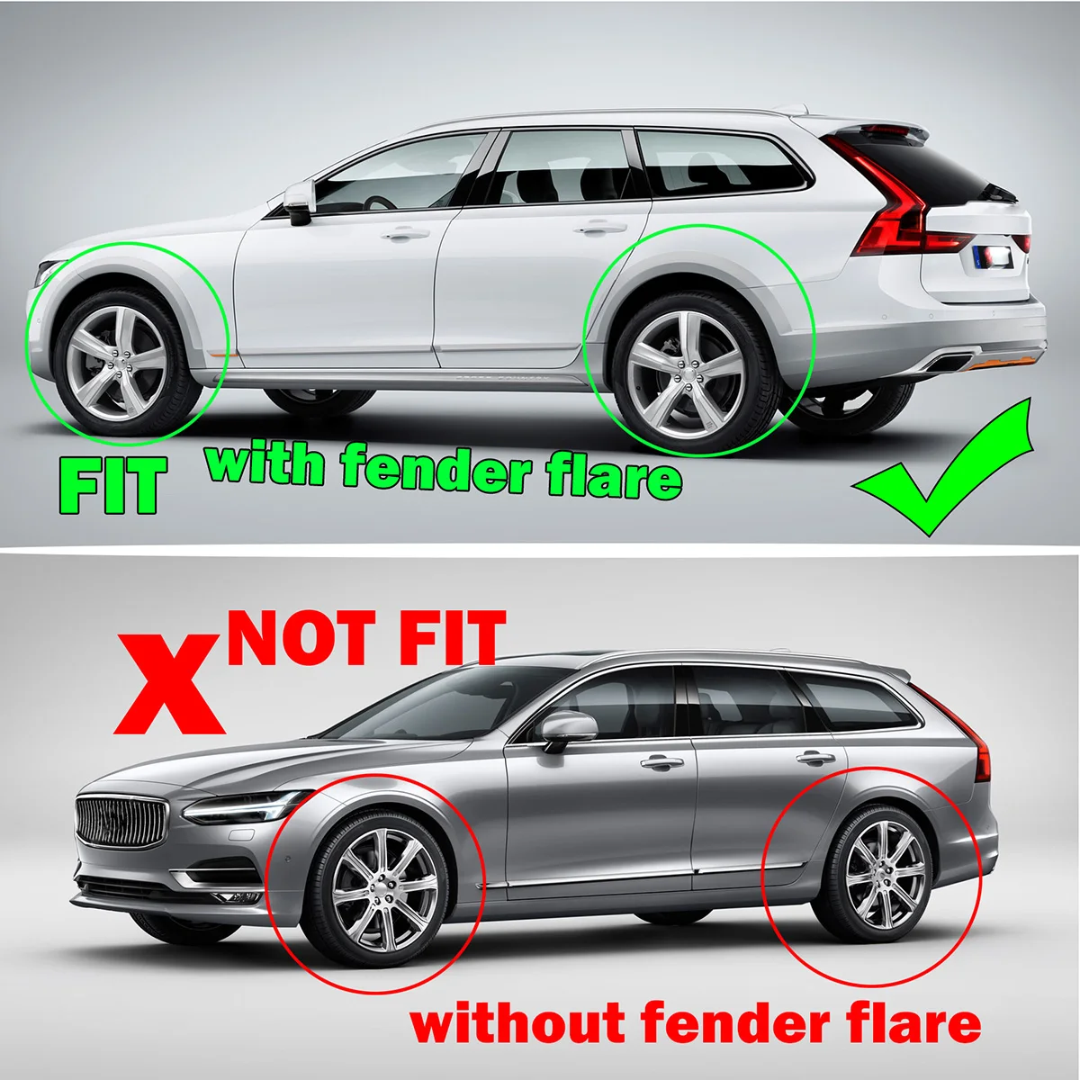 

Set Mud Flaps For Volvo V90 CC Cross Country 2017 - 2025 Splash Guards Front Rear Mudguards 2018 2019 2020 2021 2022 2023 2024