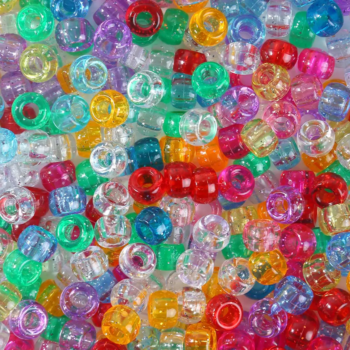 100/200/1850 stuks Pony Beads voor het maken van sieraden, meerkleurige plastic haarparels voor vlechten, kralen voor vriendschapssieraden - afbeelding 1