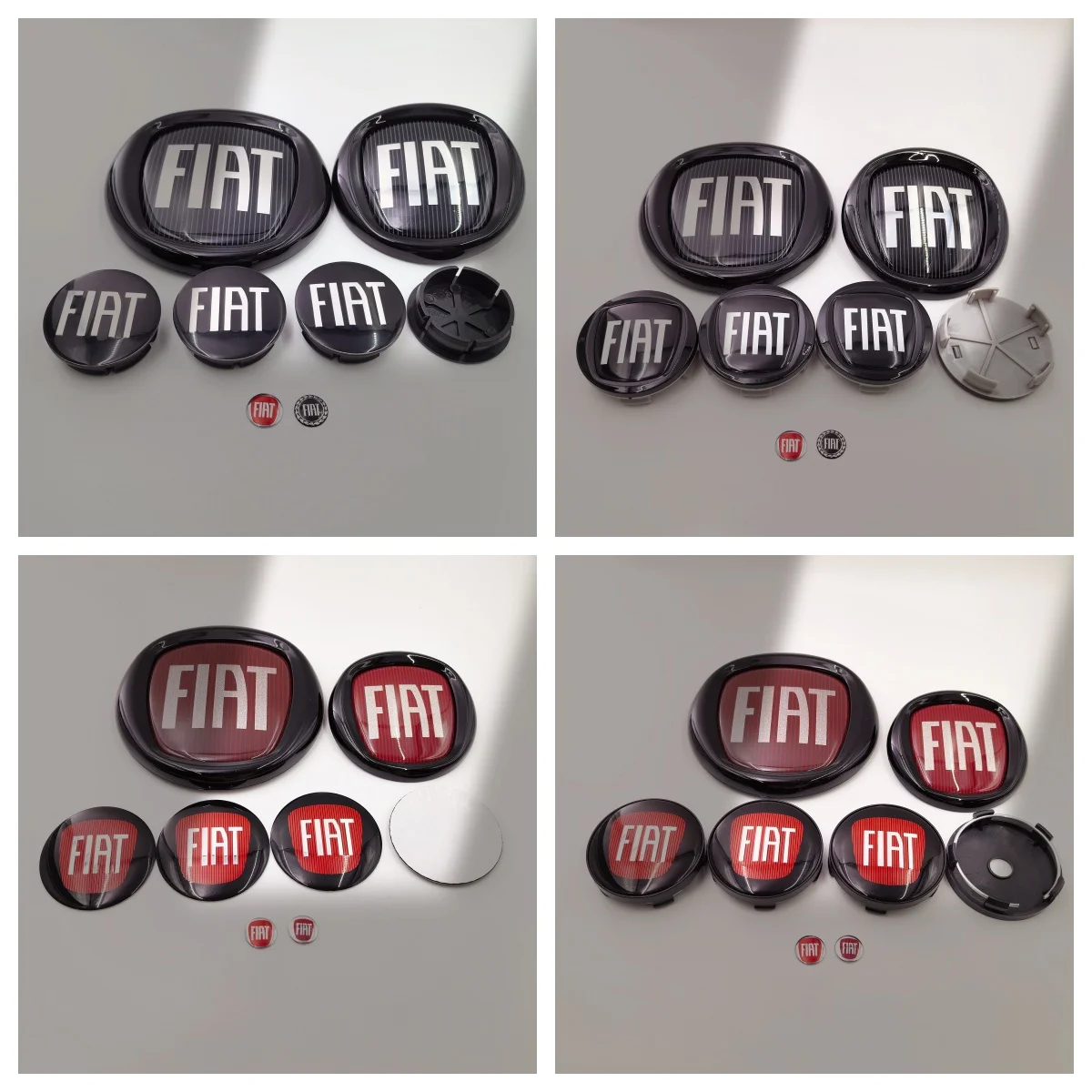 8-teiliges Fiat Auto-Emblem Zubehör 85/120mm Vordere Motorhaube & Hinterer Kofferraum Abzeichen Logo Aufkleber Design
