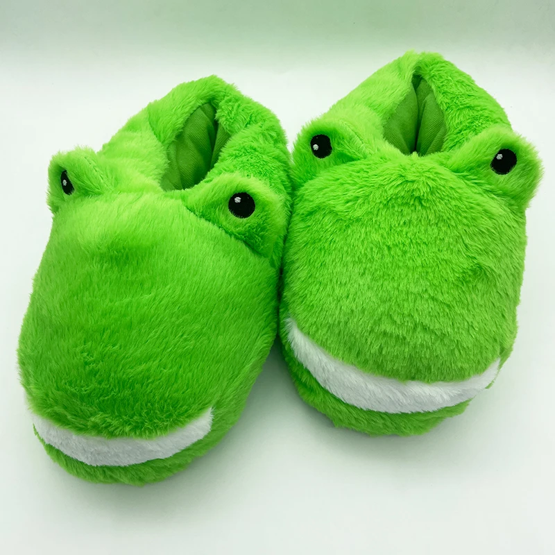 Highland Cow Frog Plush Slipper Cute Cartoon Fluffy Christmas Bedroom Slippers Women Men Winter Soft Warm House Indoor Shoes