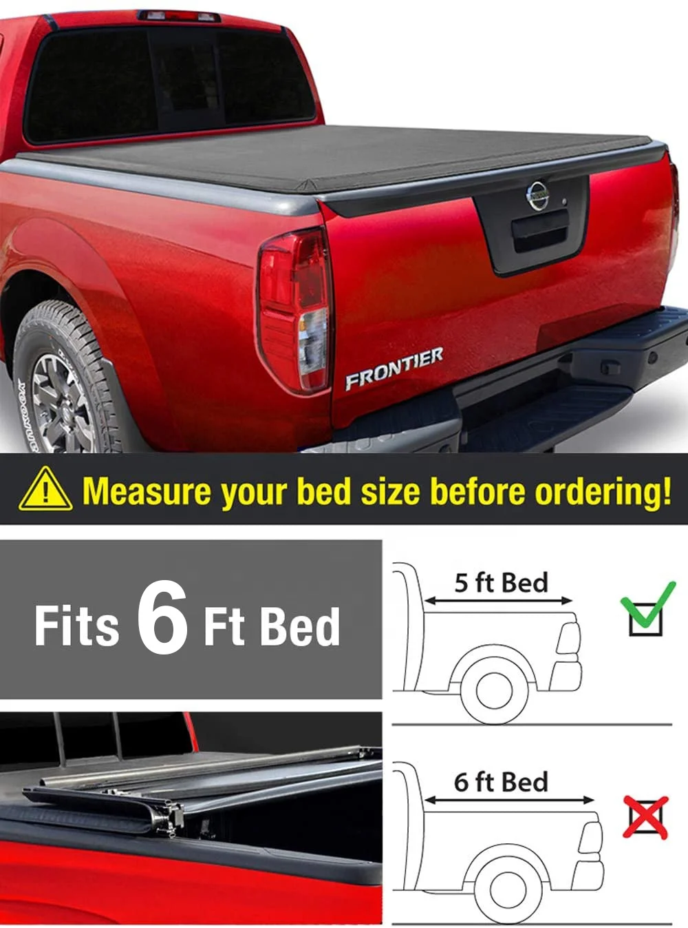 Wholesale Best Quality pickup truck back cover truck bed covers tri fold tonneau covers for  nissan navara titan