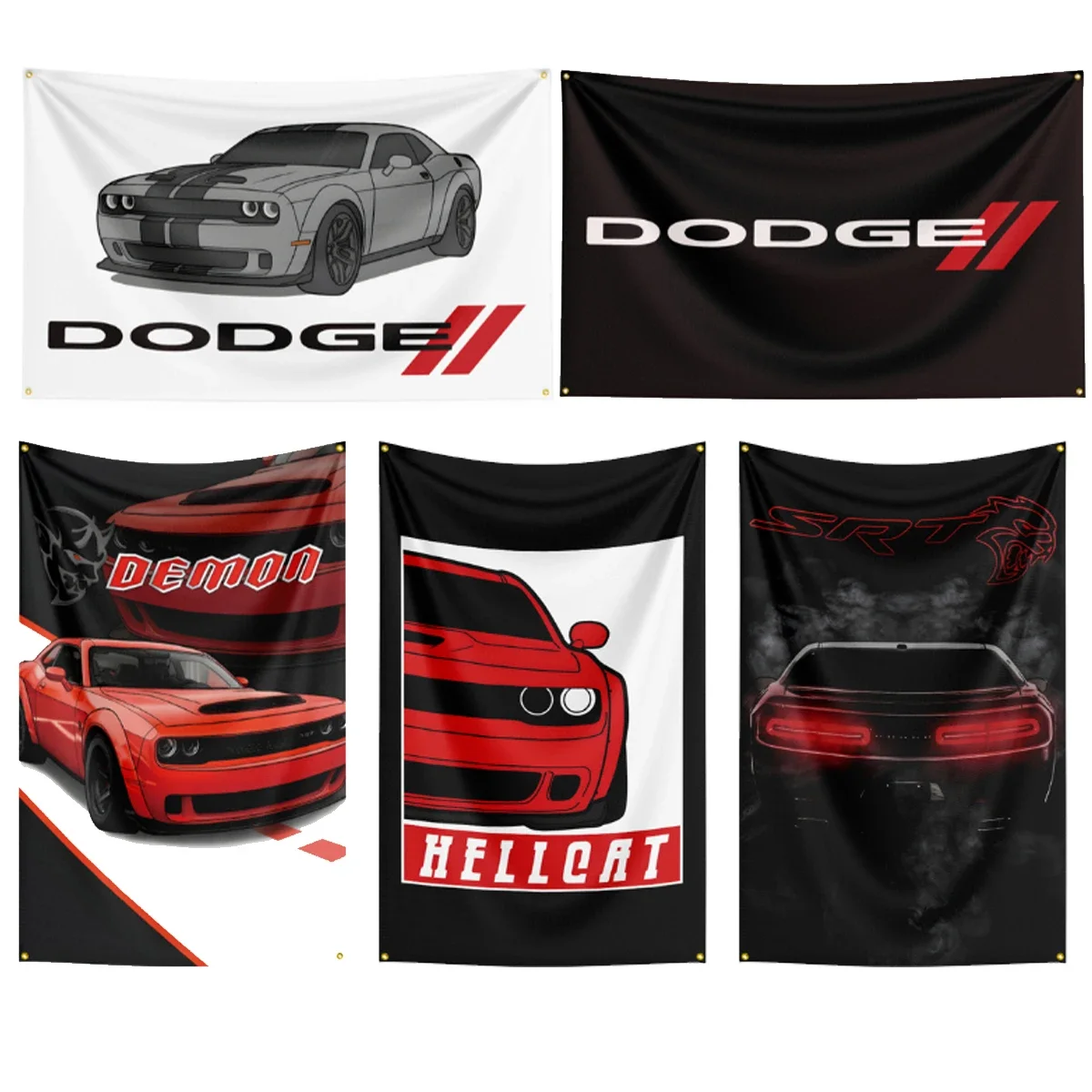 FLAGDOM 90X150CM 3X5FT Dodges Bandera Poliéster Impreso Car Banner Para Decoración