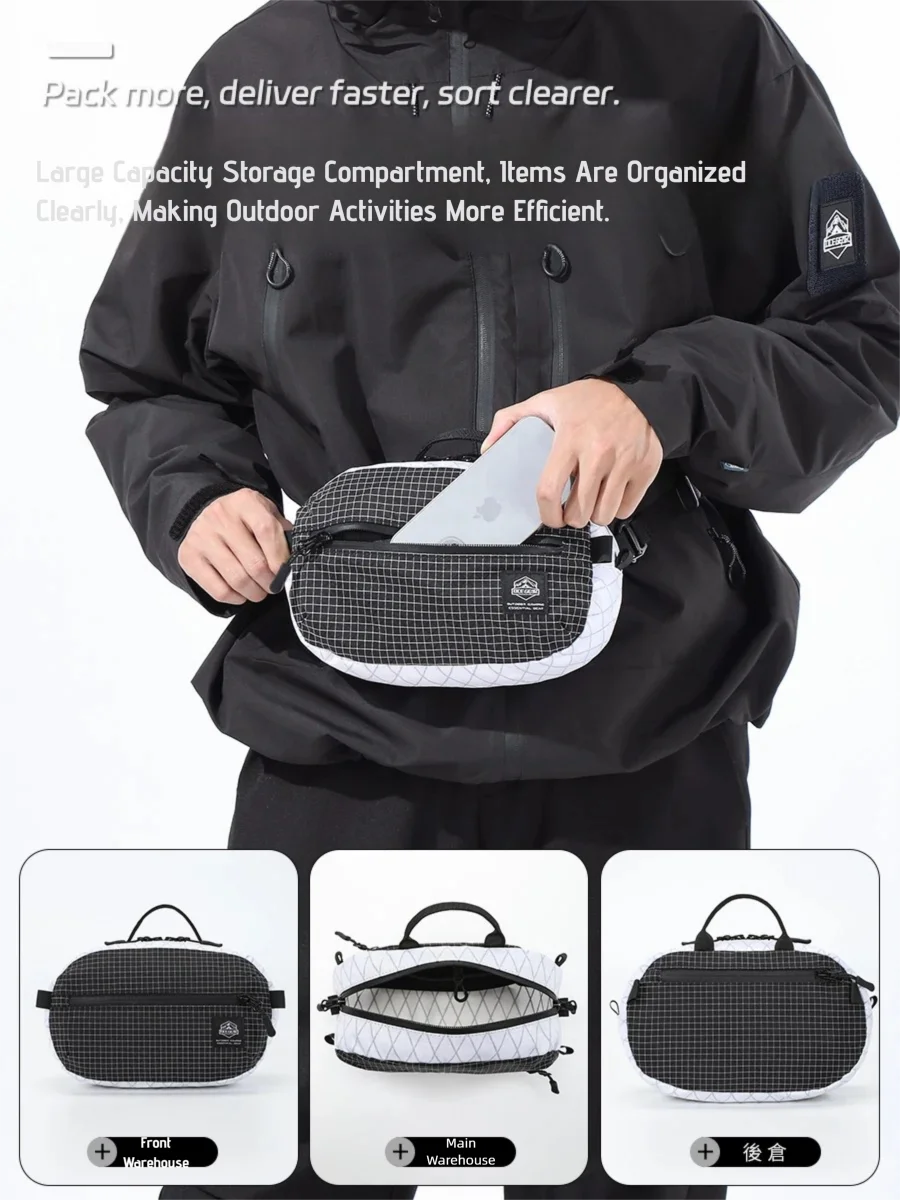 حقيبة OCE GEAR X-PAC مقاومة للماء للاستخدام الخارجي خفيفة الوزن ومتعددة الوظائف وخصر على الصدر والكتف وحزمة كروس للمشي لمسافات طويلة والسفر