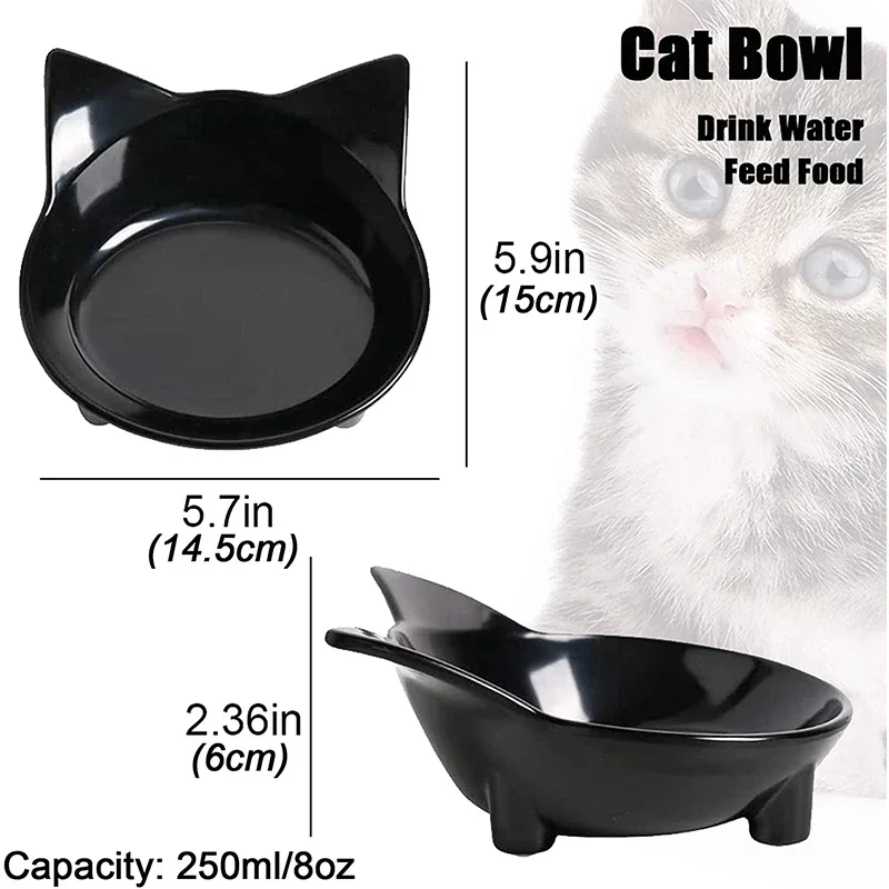 Cuenco de comida para gatos, plato antideslizante para perros, cuenco de comida para mascotas, cuenco de agua poco profundo para gatos, cuenco ancho para alimentar a gatos, alivia la fatiga de la barba, suministros para mascotas