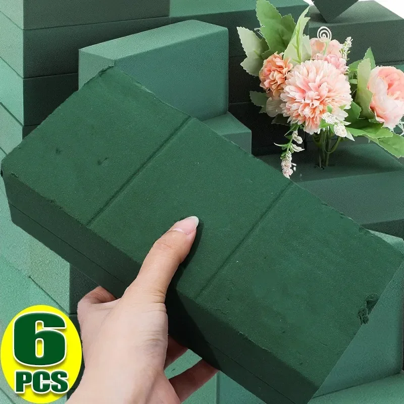 Bloques de esponja verdes de ladrillo de espuma Floral absorbente cuadrado, flor Artificial seca y húmeda, barro Artificial que absorbe el agua, bloque de plantas de jardín