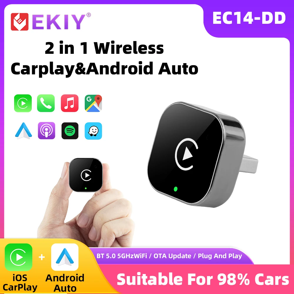 EKIY nouveauté adaptateur CarPlay sans fil Auto voiture intelligente AI boîte pour OEM converte la voiture filaire jouer en sans fil vente chaude