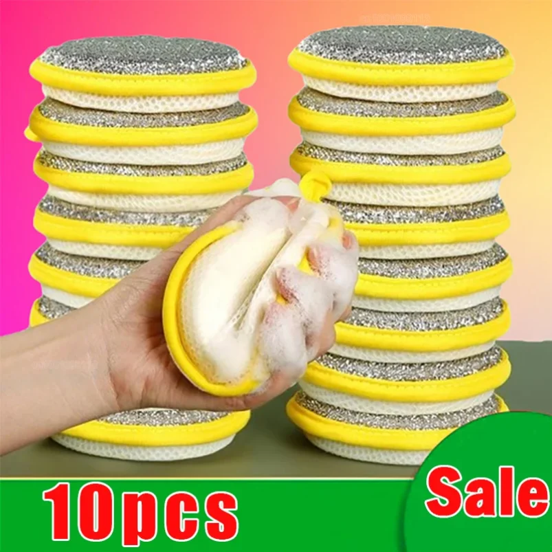 

5/10Pcs Double Side Dishwashing Sponge Dish Washing Brush Pan Pot Dish Wash Sponges Household Cleaning Kitchen Tools