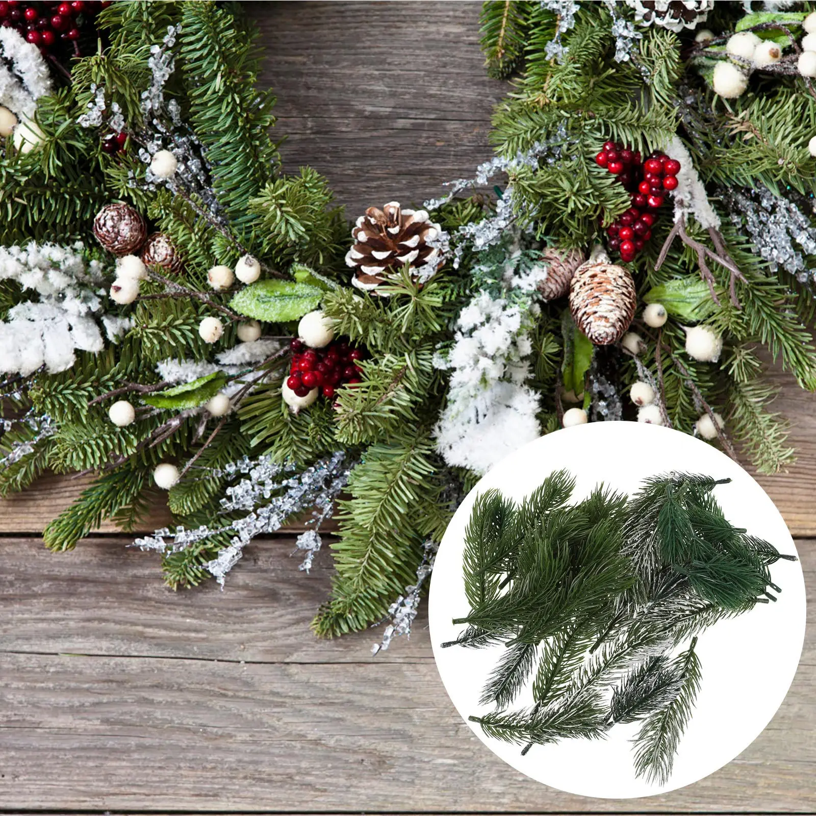 

40 pcs Plastic Pine Needles Artificial Pine Picks Christmas Decor Home Wedding Party Supplies Simulation Foliage Fake Plant