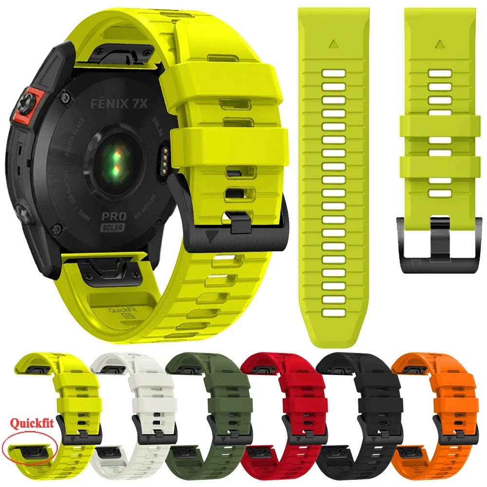 26mm 22mm Quickfit Uhrenarmbänder für Garmin Fenix 8 7 7X 6 6X Pro 5X 5 Plus 3HR Smartwatch Silikon Easyfit Armband