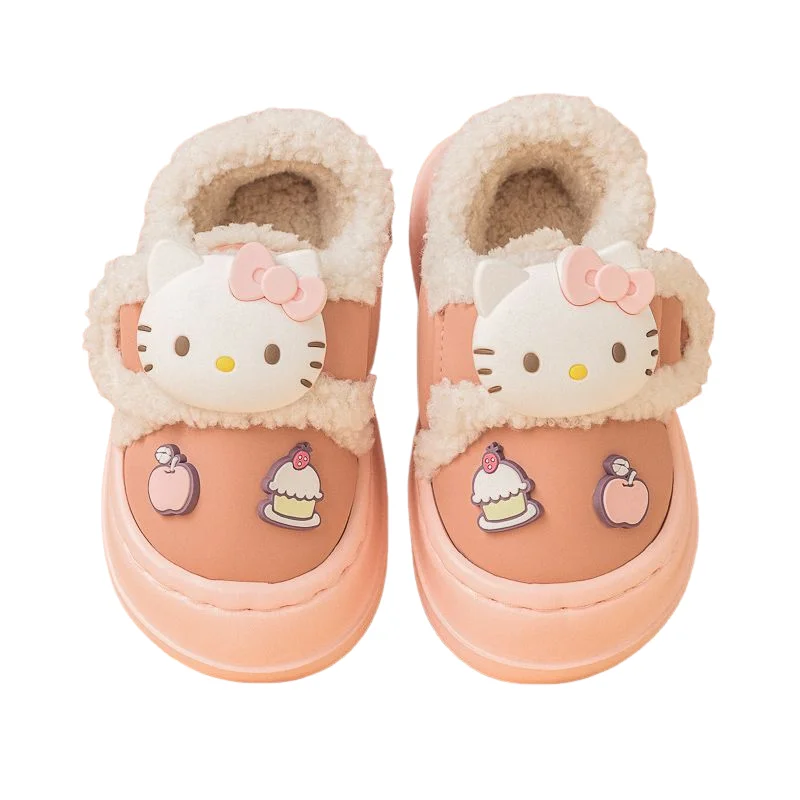 Hot Girl Kuromi Kawaii Fashion Cartoon Winter Student Anime Keep Warm Wear-Resistant Child Non Slip Cotton Slippers New Style