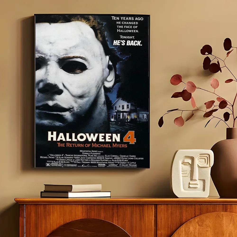 أفلام الرعب الأمريكية هالهلع ، شخصيات مايكل مايرز ، ملصقات كلاسيكية عتيقة ، فن حائط عالي الجودة ، ديكور ريترو