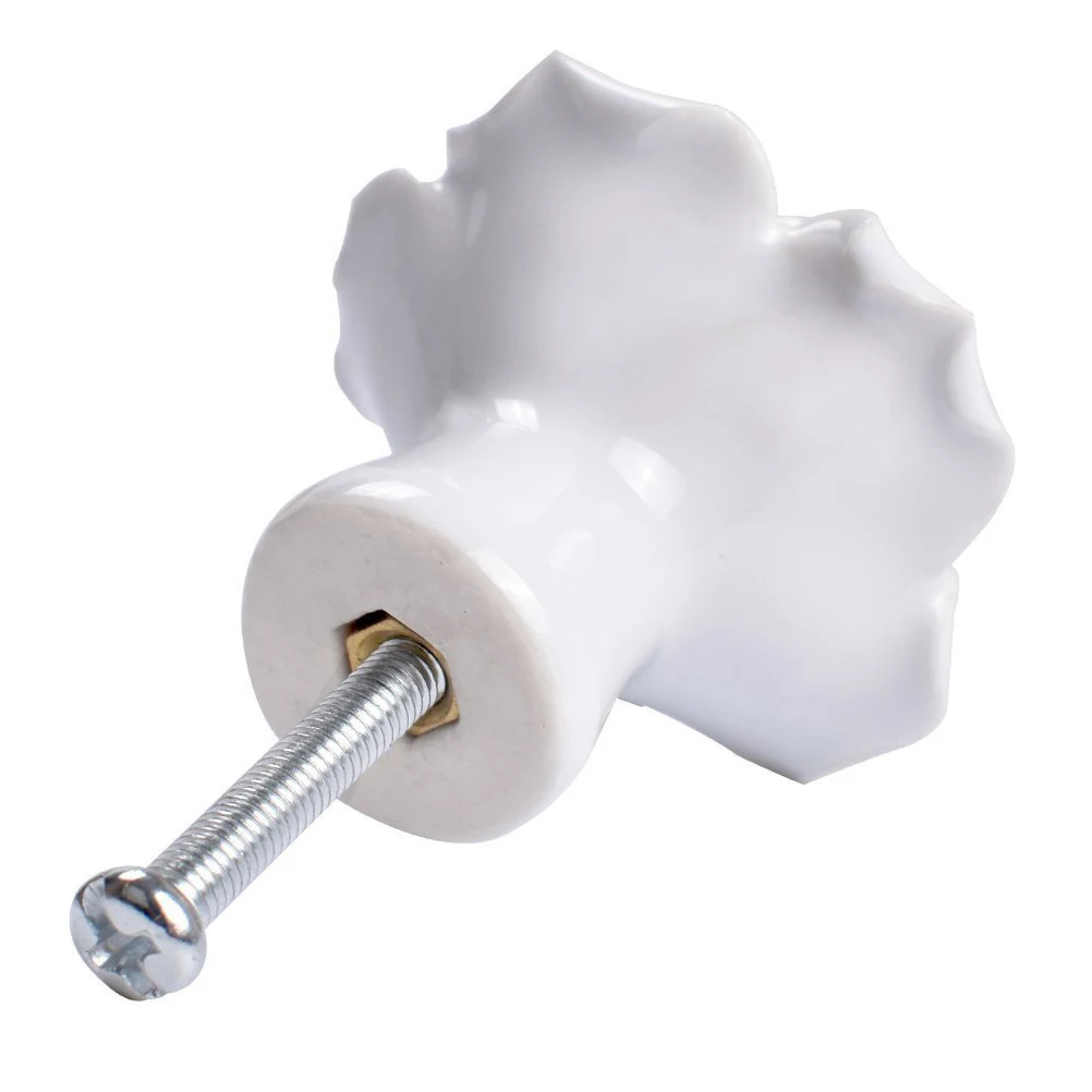 

Rose Ceramic Handle Porcelain Drawer Knobs Cabinet Door Dresser Furniture for Cupboards