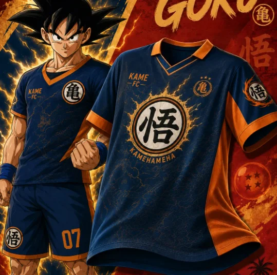 26 Anime Special Dragon Ball Goku FC Lapel Polo Shirt Men's Business Short Sleeved Tee Oversized Breathable Quick Drying Jersey
