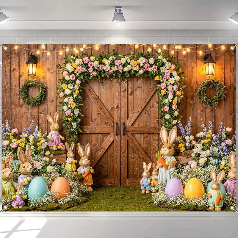 

LS Photography Backdrop Spring Easter Flowers Decoration Cake Smash Newborn 1st Birthday Backgrounds For Photographs