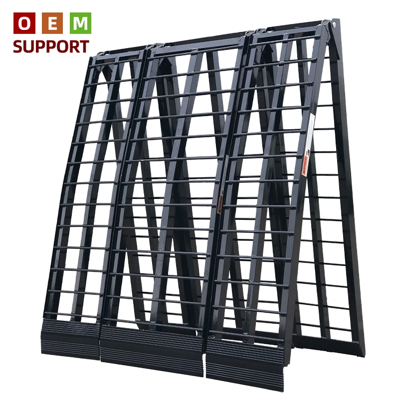 

KARLION 2.7M Heavy-Duty Motorcycle Loading Ramp Combo 680Kg Capacity Anti-Slip Surface Folding Design for ATV