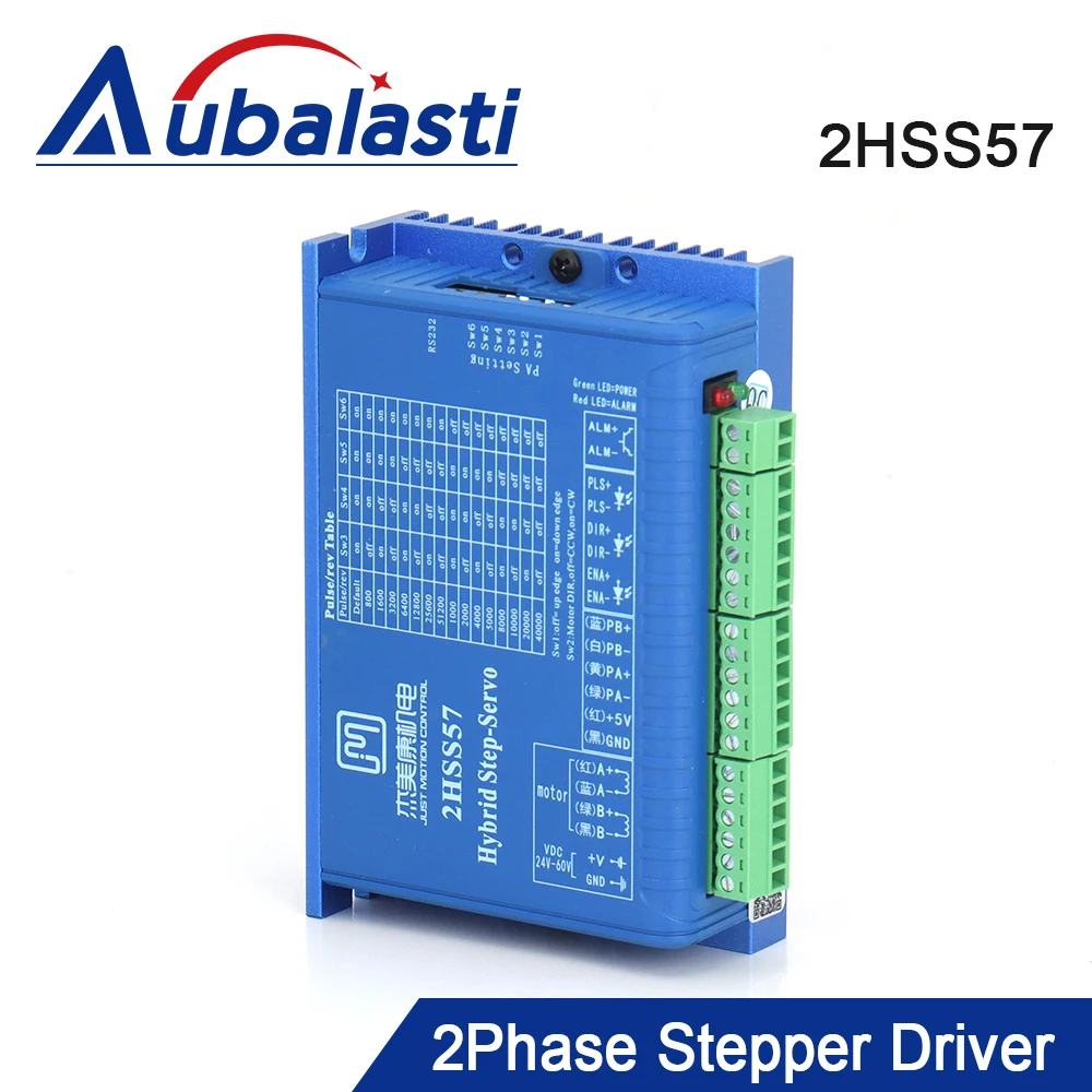 Aubalasti JMC 2Phase 24-60VDC 1.0-4.2A Hybrid Closed Loop Stepper Servo Driver 2HSS57 for NEMA23 Motor CNC Engraving Machine