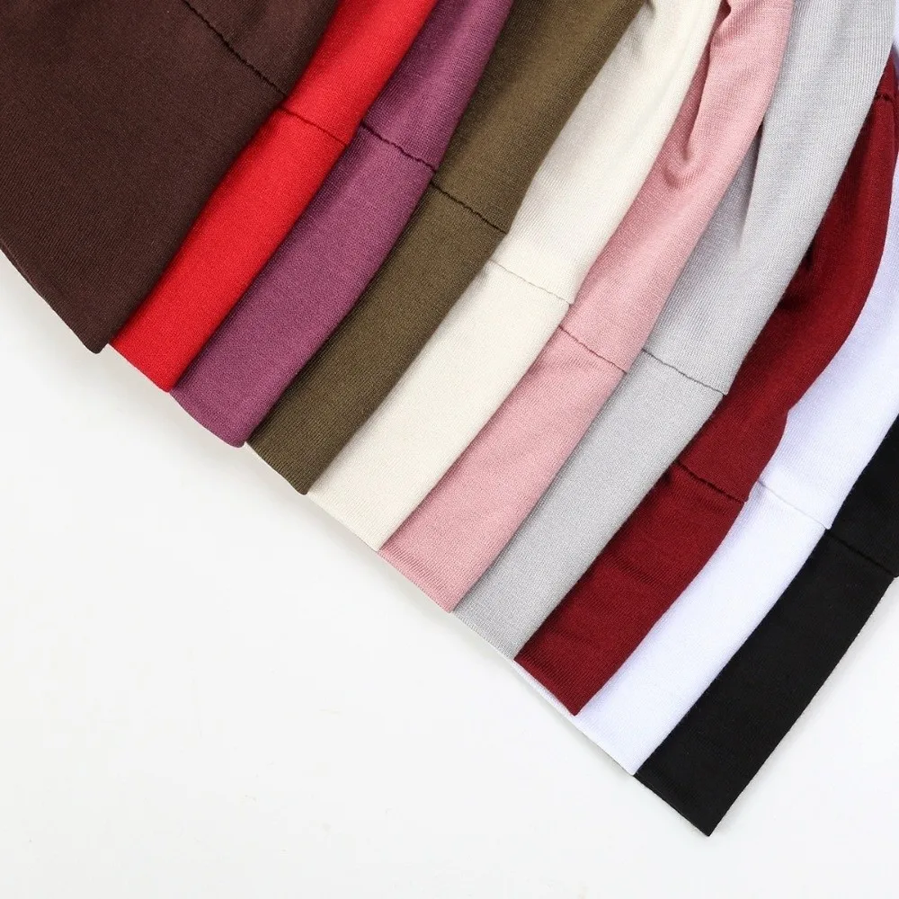 

Мягкий мягкий трикотажный платок на голову, эластичный однотонный хиджаб на шнуровке сзади с отверстием для ушей, исламский под шарф для мусульманских женщин